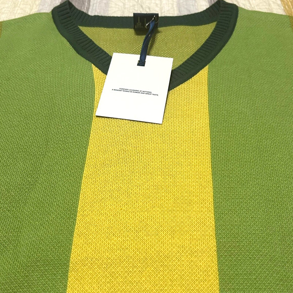 Flan Labs Avocado Atomic Green Sweater Vest Mens M Colorblock Knit Pullover New - Picture 4 of 10